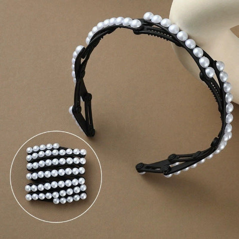 Bracelet pliant perle-noir-résine-1 pièce