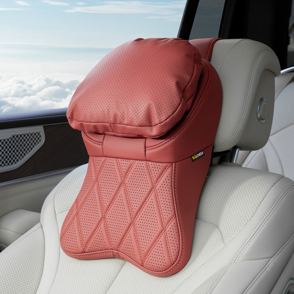 Porte-tête en cuir résistant aux taches de voiture Oreiller Coussin de soutien pour la conduite