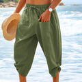 Short de plage en lin d'été pour hommes