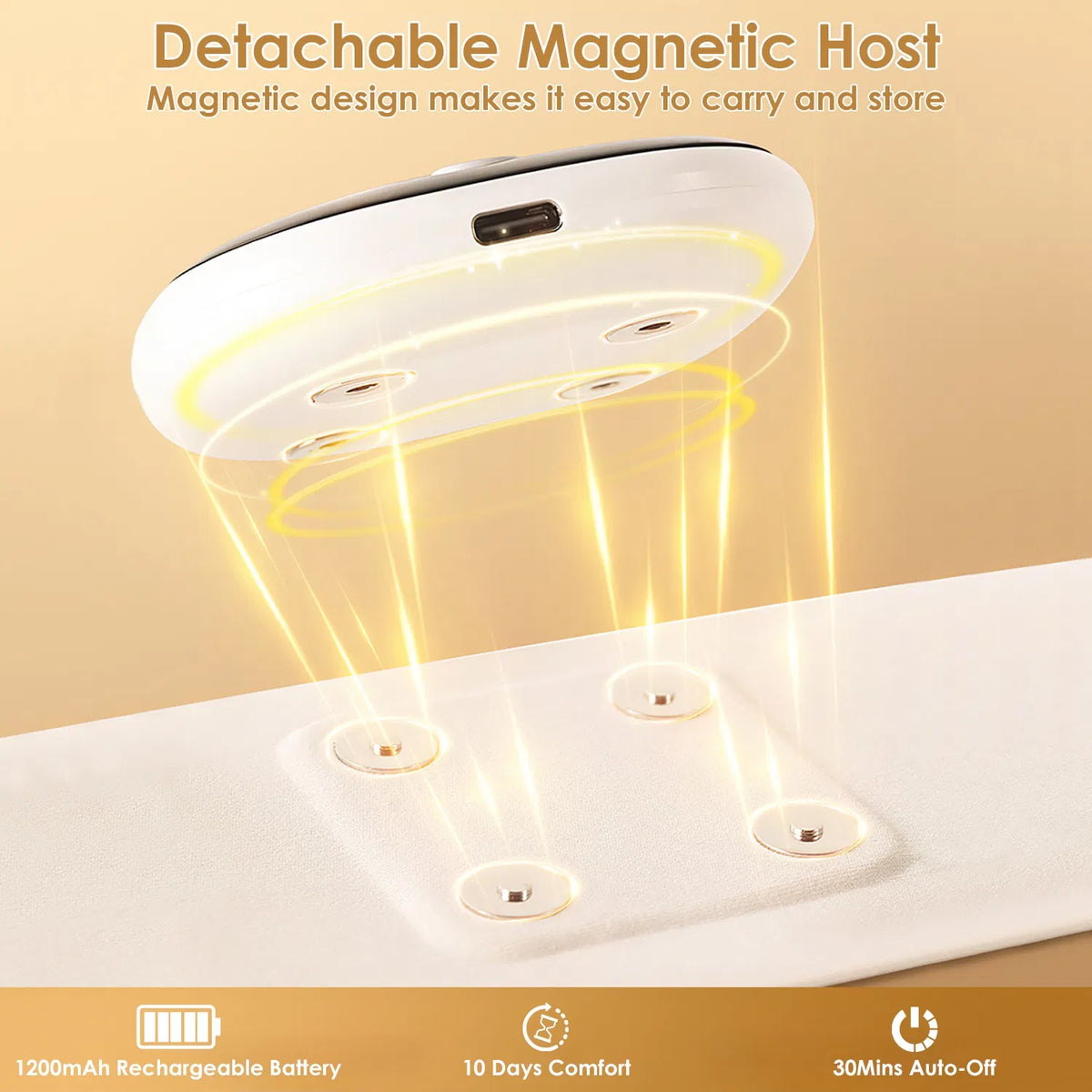 Portable sans fil EMS Heating Pad Massager 8 Modes personnalisables