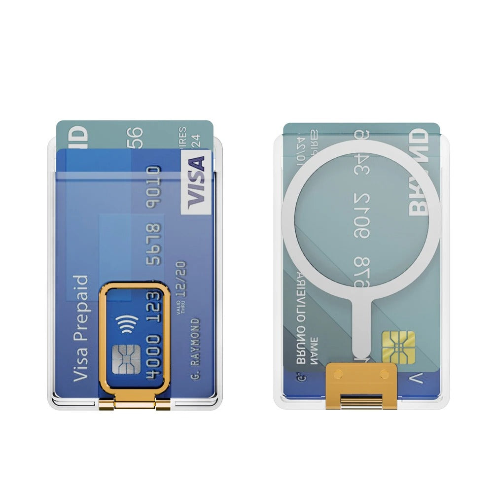 Support transparent porte-carte magnétique