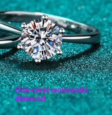 Moissanite 925 Anneau en argent sterling fille