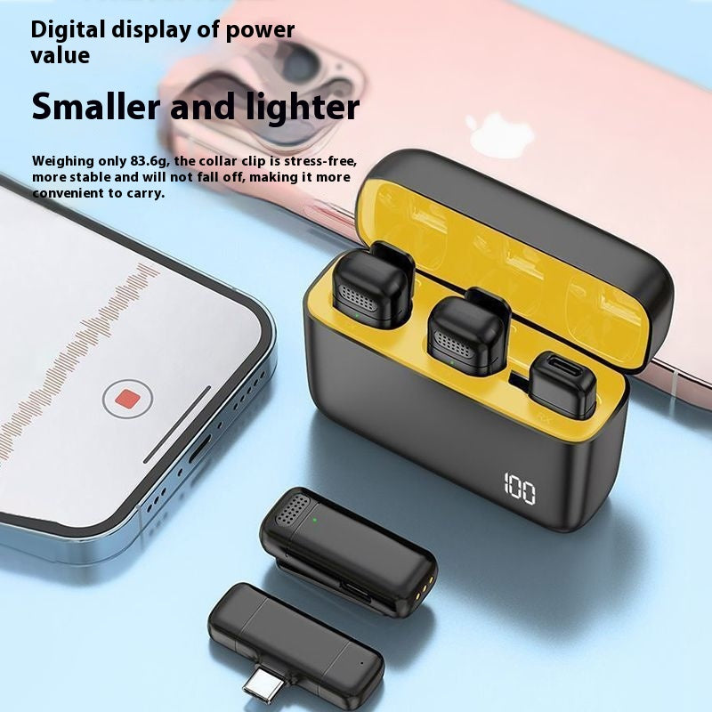 Microphone à clip sans fil avec charge d'enregistrement