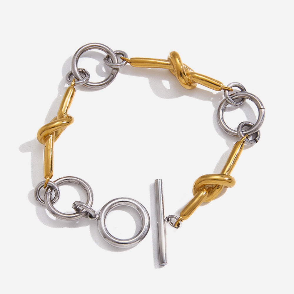 Bracelet en acier inoxydable à noeuds enroulés