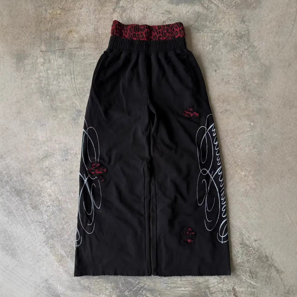 Sweatpants sport occasionnels à double bande imprimée en lettres