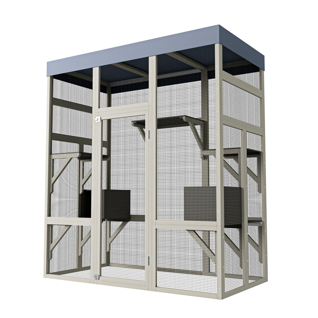 Catio en bois de 62.6" pour chats