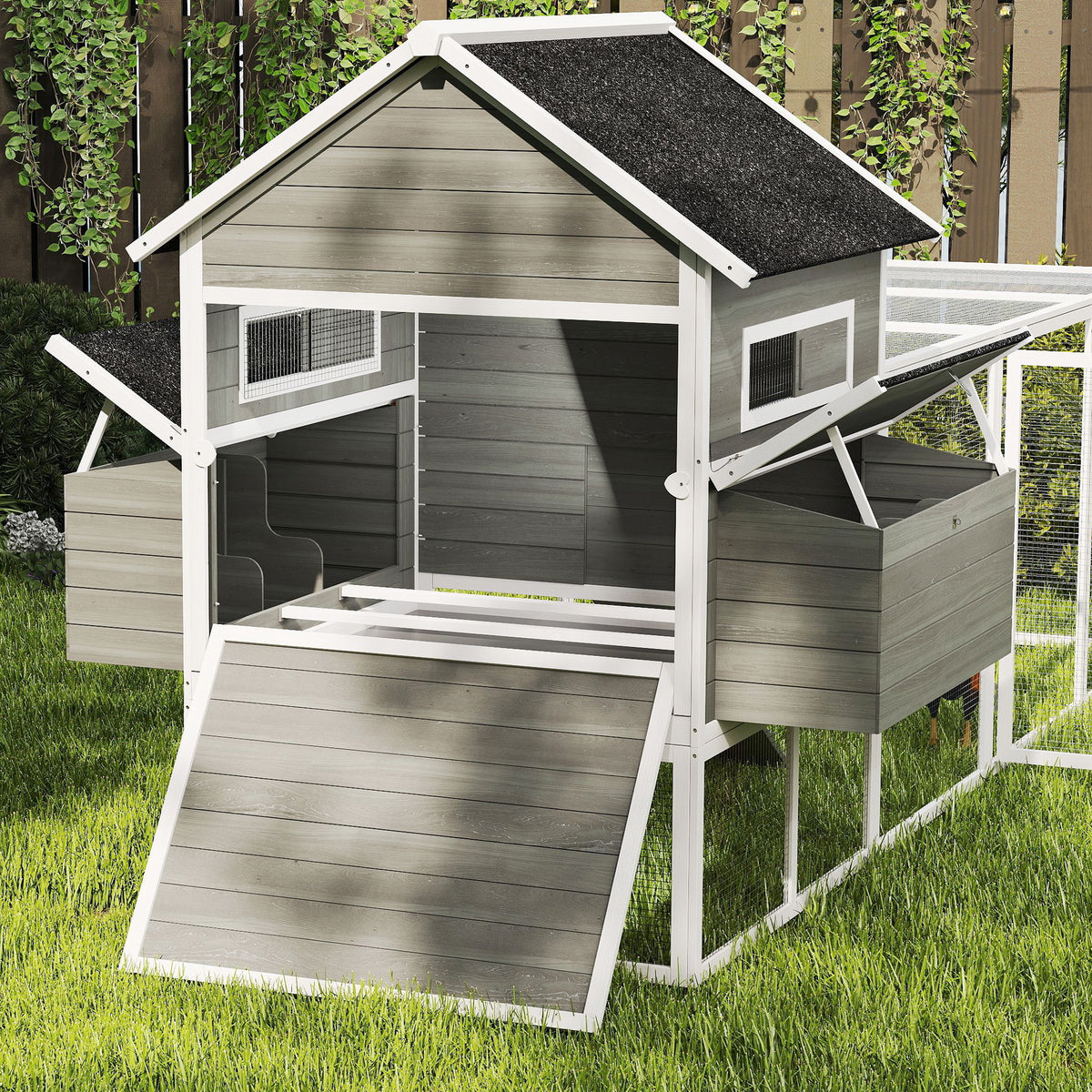 Coop de poulet en bois de 137 po pour 4-6 poulets