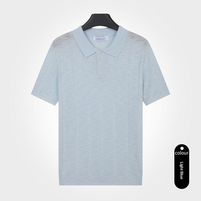 T-shirt à manches courtes tricoté casual pour hommes