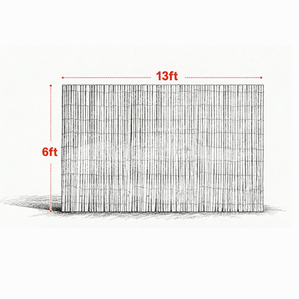 6 Ft X 13 Ft Écran de confidentialité de bambou naturel