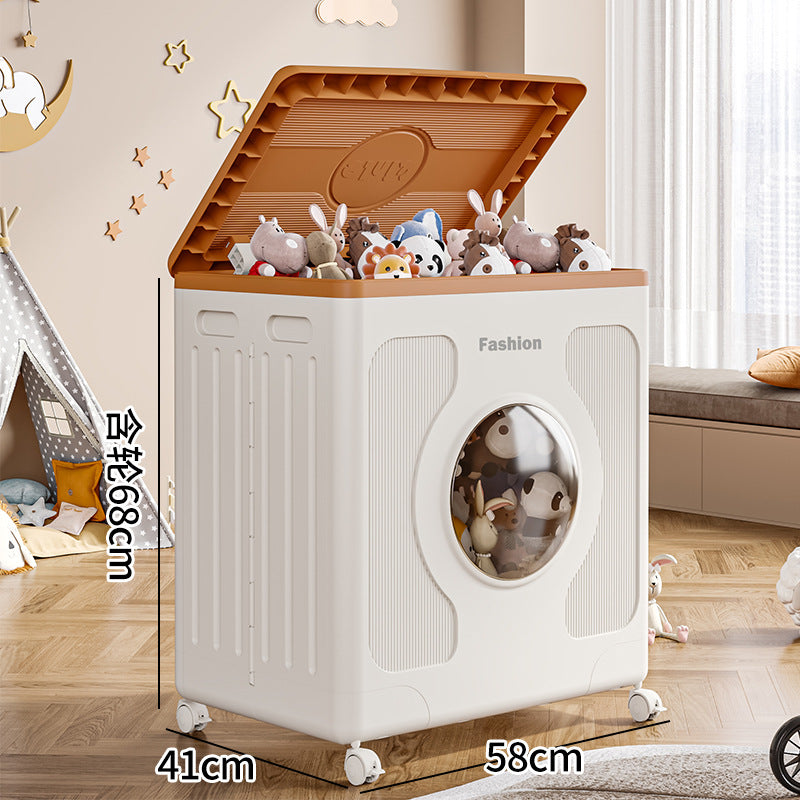 Panier de rangement en plastique pliable de 160L avec couvercle à charnières