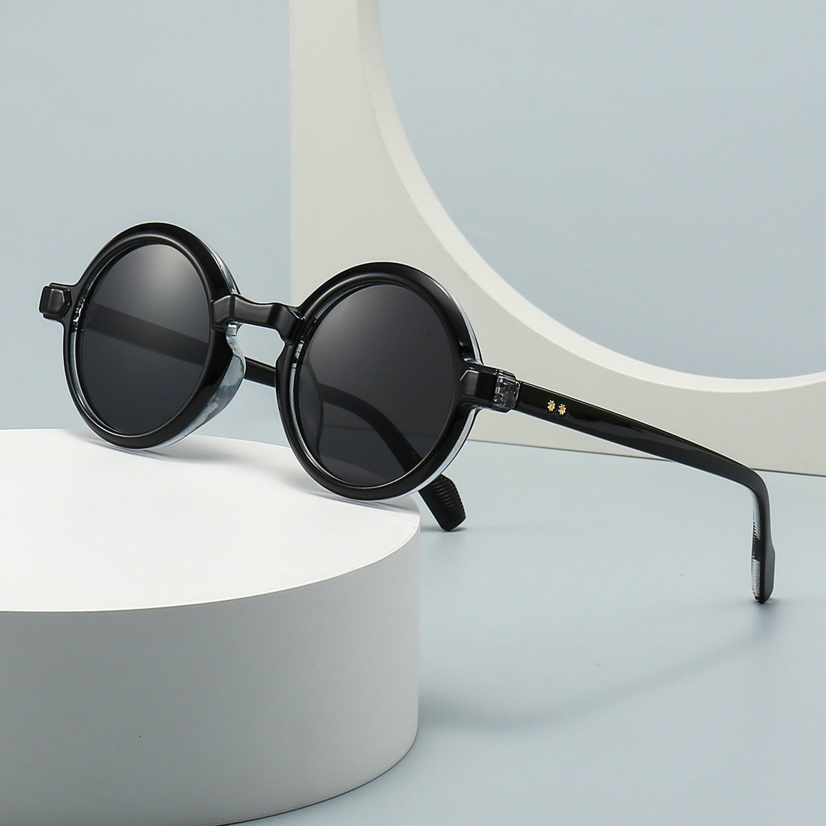 Lunettes de soleil européennes et américaines Retro Artistic Charm Style INS Lunettes de soleil rondes