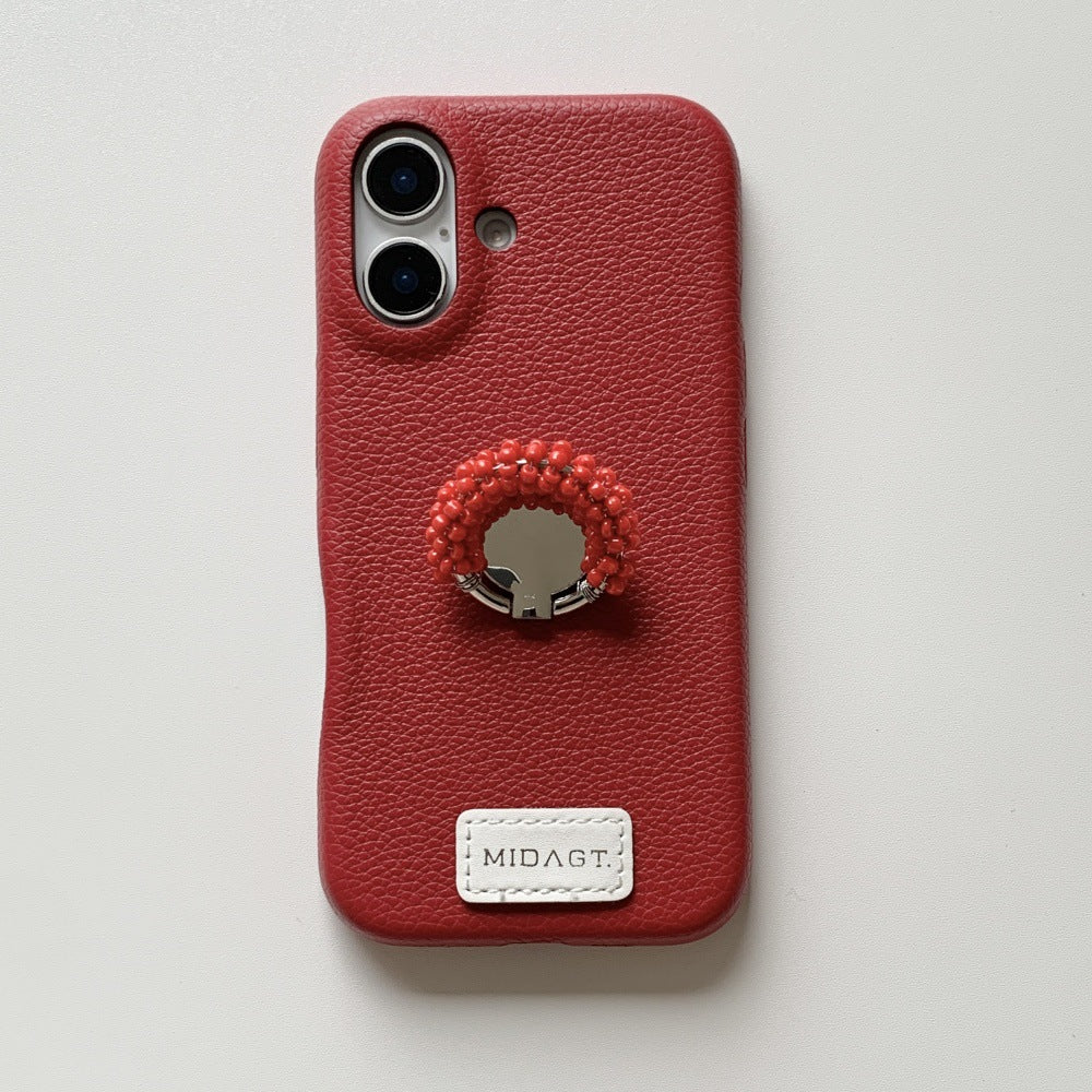 Porte bague en perles Minimalist Solid-color Phone Case