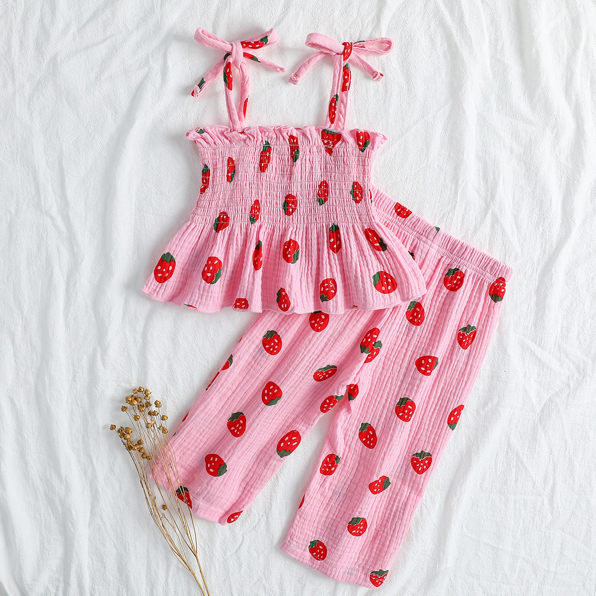 Camisole à nœuds et pantalons imprimés Ensemble de deux pièces de deux pièces