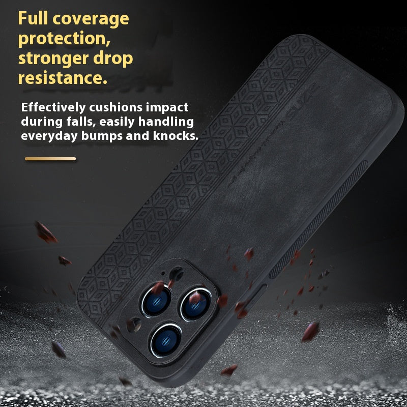 Coque de téléphone Peau d'impression sensible Motif en cuir Résistant aux chutes Shel de protection pour les entreprises