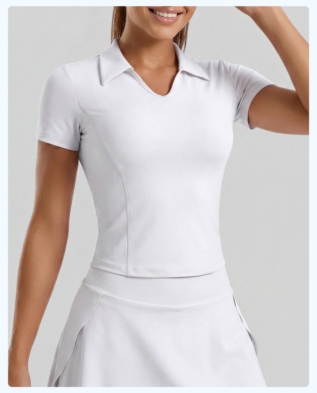 T-Shirt à manches courtes Polo couleur solide pour femme