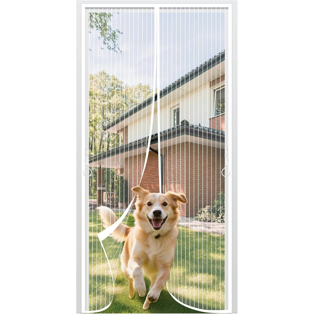 90 X 210 Cm Rideau magnétique blanc avec ruban adhésif pour portes et passerelles—Party Accesso