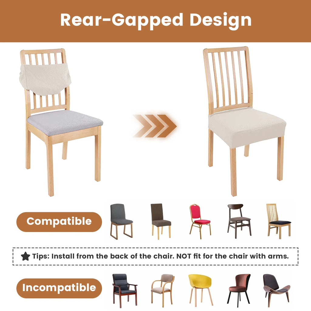 4Pack étanche chaise à manger Slipcovers chaise étirante assise Slipcovers amovible lavable