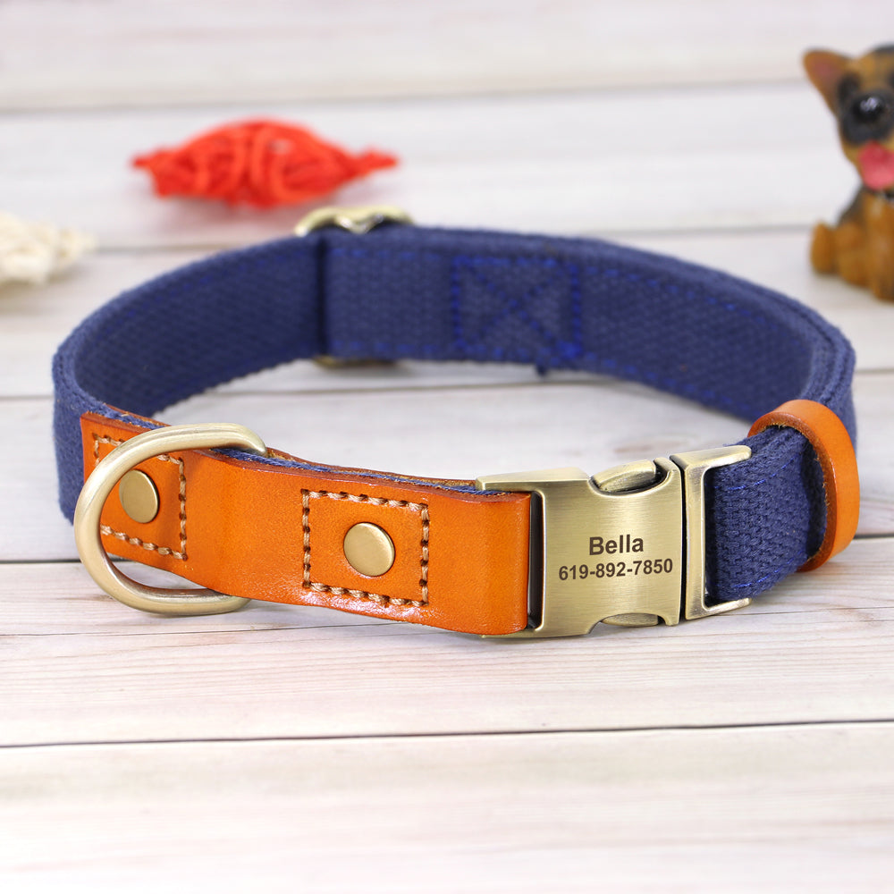 Cowhide chien collier anti lettering chien perdu