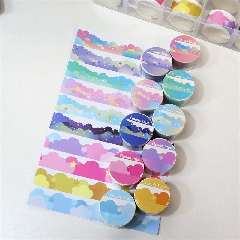Décor et ruban papier aux étoiles et aux nuages mignons