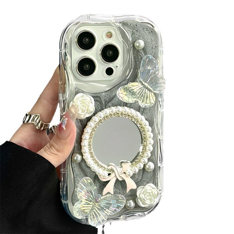 Epoxy Mirror Flower Butterfly Phone Case Trois dimensions Tout compris