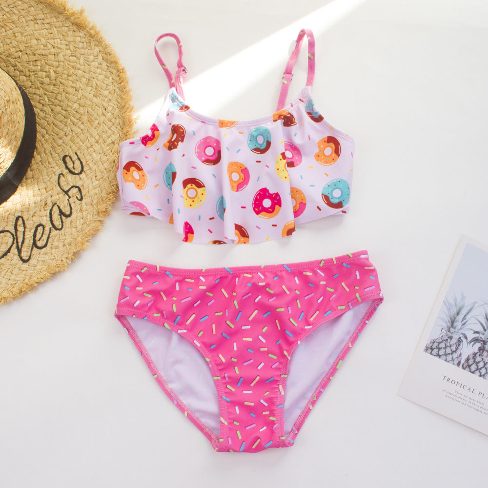 Amazon TEMU Maillot de bain deux-pièces pour filles Donut Contraste Couleur Nouveauté Maillot de bain