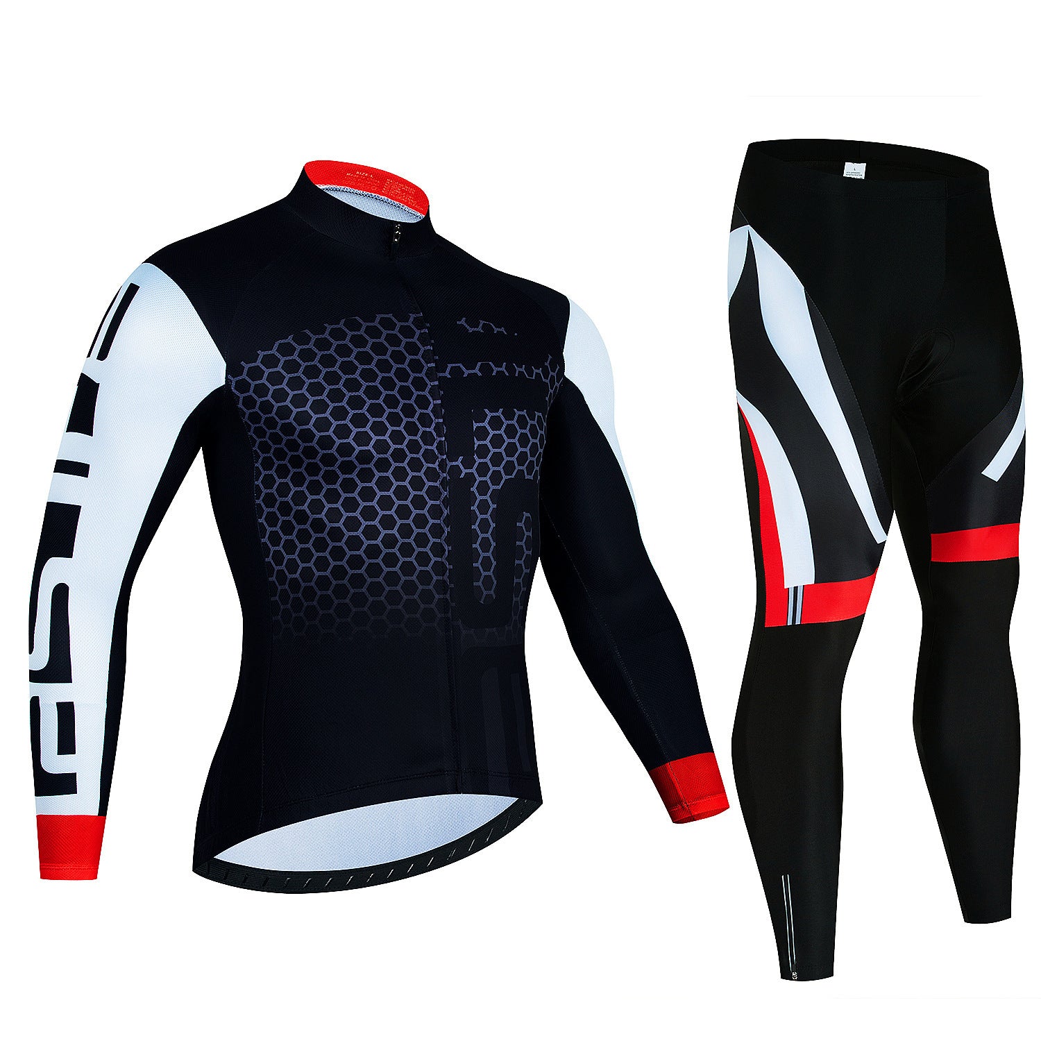 Haut de manches longues du Jersey d'équitation pour hommes et pantalons Wicking Suspender vélo respirant