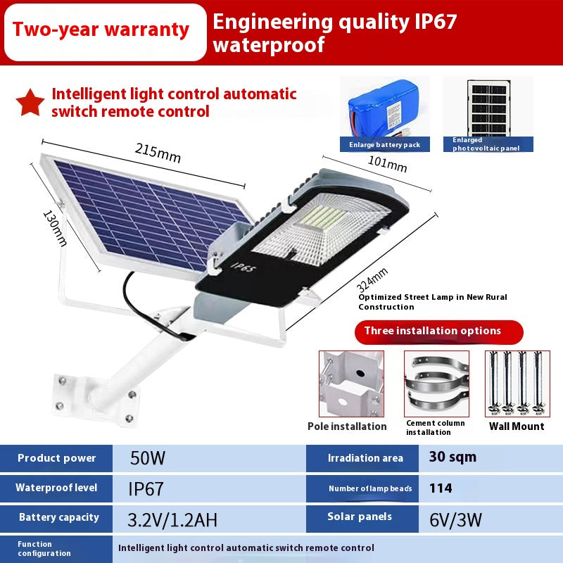 Solar Street Lampe Courtyard Lampe extérieure Rural Waterproof