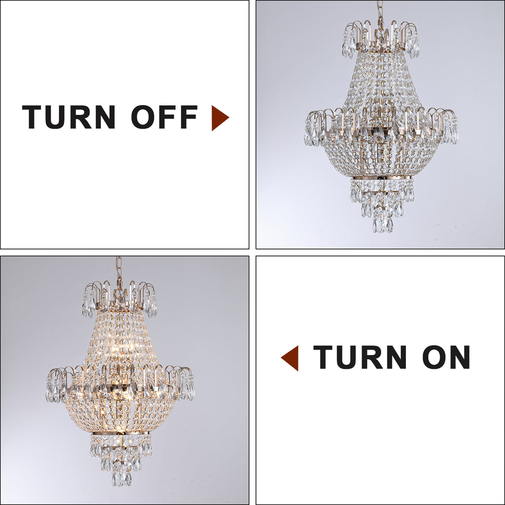 (Même que W1340102270/L5003) Chandéliers en cristal doré