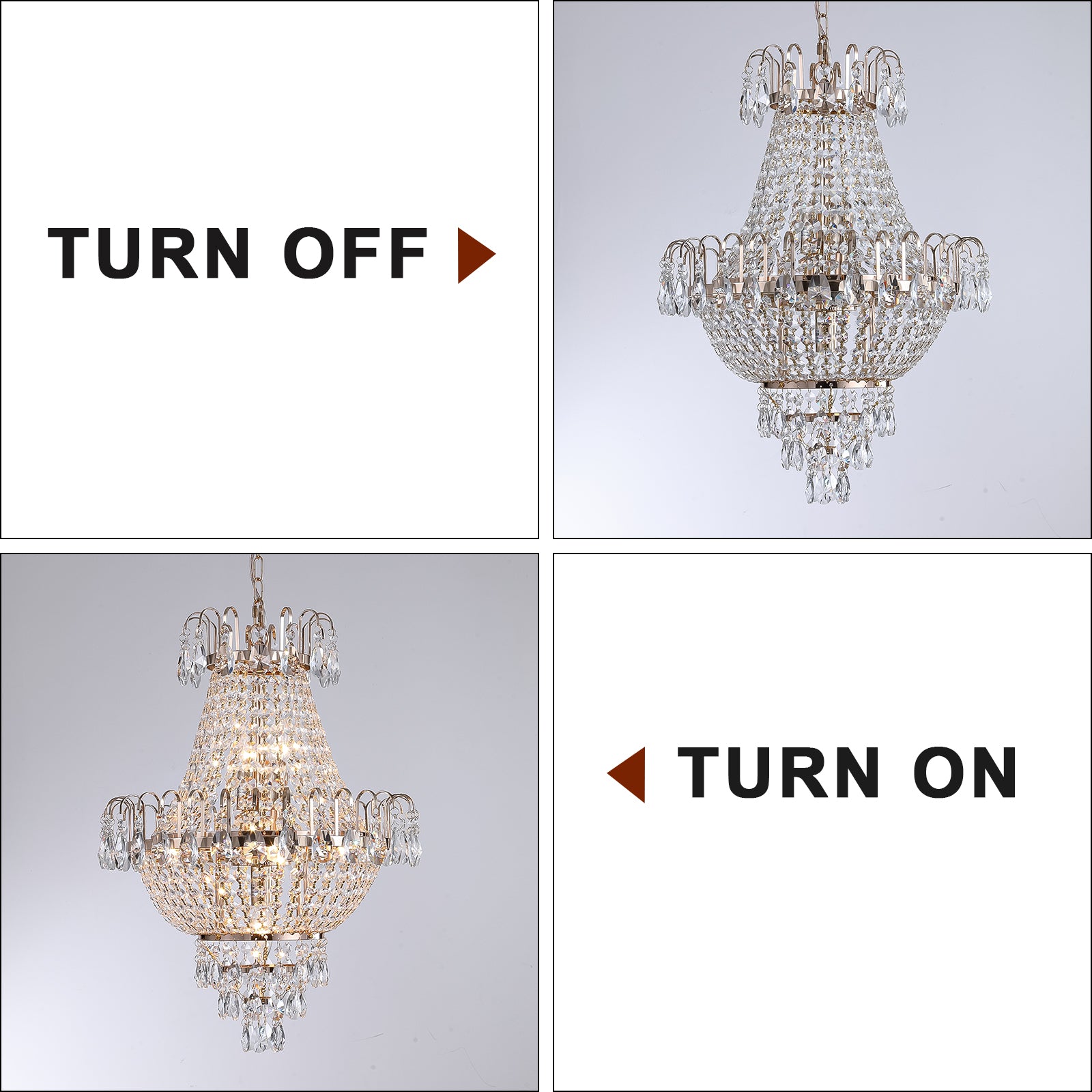 (Même que W1340102270/L5003) Chandéliers en cristal doré