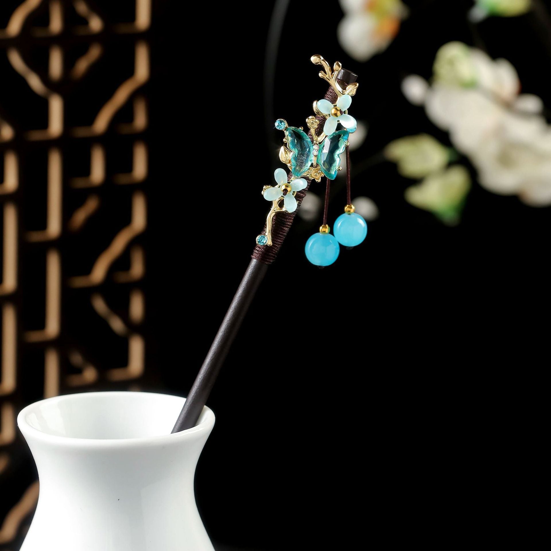Épin à cheveux en bois de style chinois pour Updos