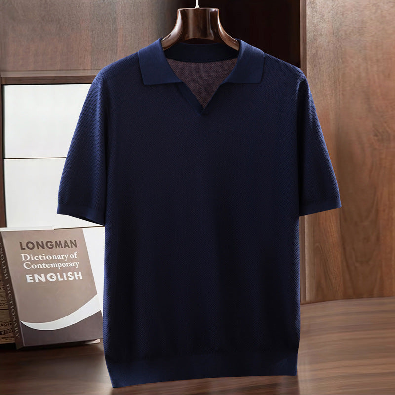 T-shirt casual Lapel pour hommes Top