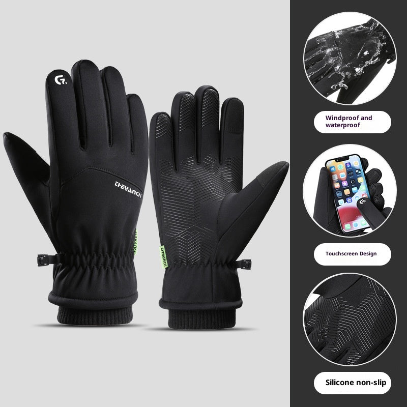 Gants imperméables épais et résistants au froid doublés de polaire