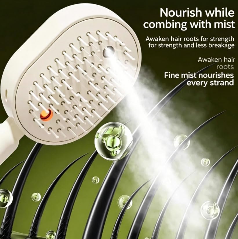 Brosse pour cheveux de massage à spray électrique