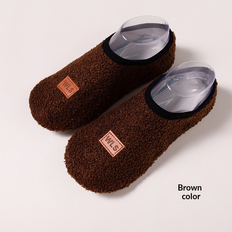 Chaussettes de sol doublées de polaires Chaussures et chaussettes intérieures non glissantes