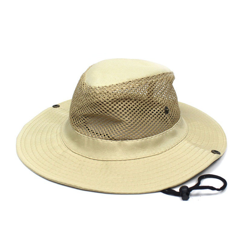 Patchwork Mesh Breathable Bucket Hat Pêche Cyclisme Windproof Protection solaire pliable