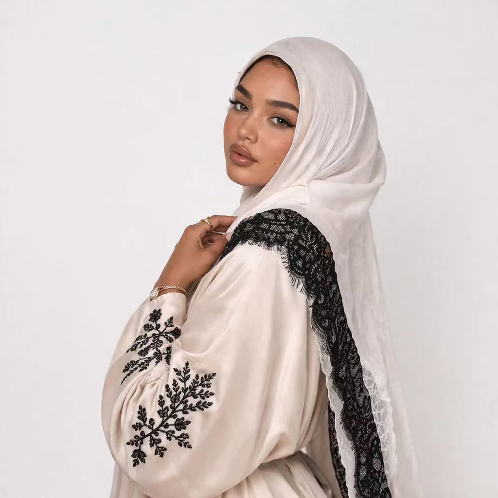 Solid Color Rayon Lace Scarf