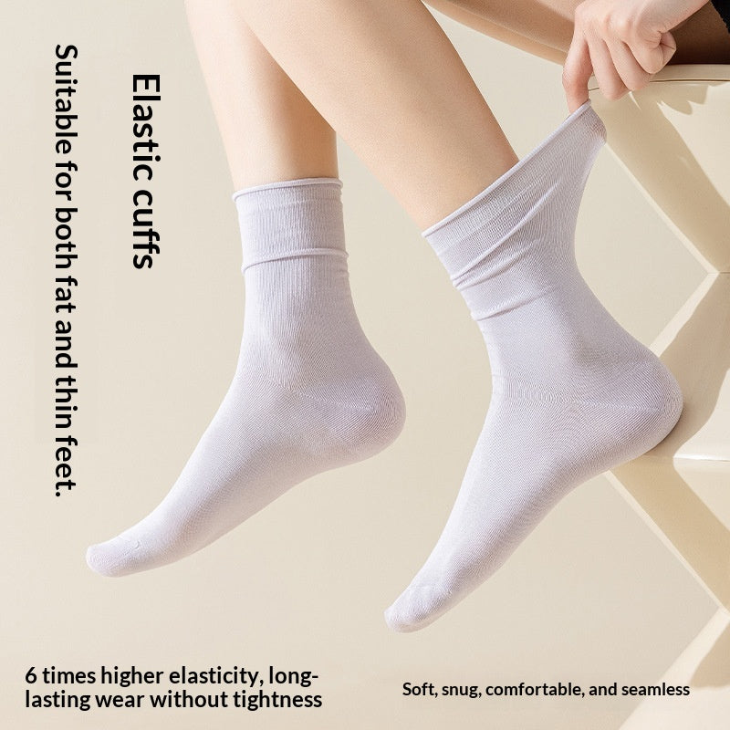 Springsummer Chaussettes mi-calf pour femmes en soie