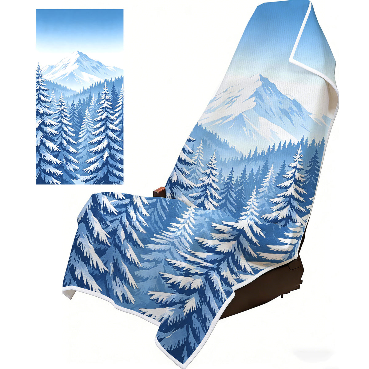 Two-in-one printed car seat cover