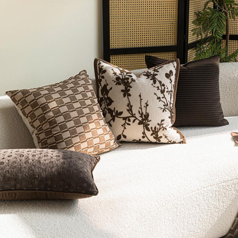 Retro-Marron Oreiller brun mi-century moderne lumière-Luxury Salon Canapé Coussin