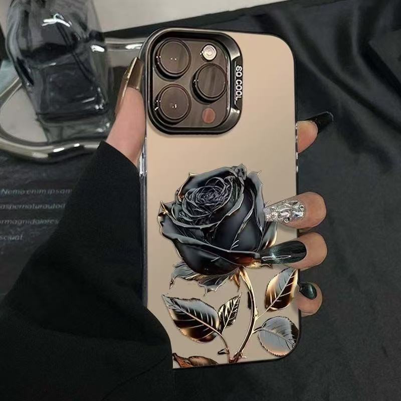 Boite de téléphone Pro Max de Black Gold Rose 17