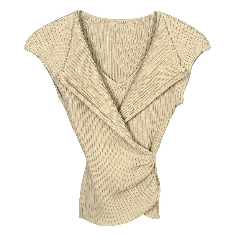 Faux T-shirt en maille sans manches deux pièces