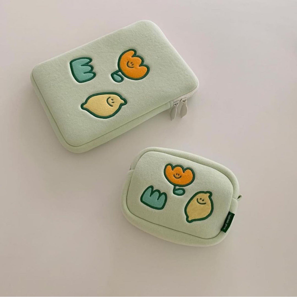 Niche Design Lemon Broderie Fleur Sac pour ordinateur portable