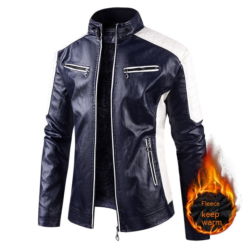 Taille européenne Automne et hiver Loisirs Cuir Men's Coat Flèche doublée