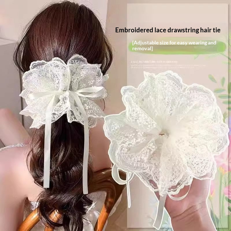 PrintempsSummer Vibe Dentelle réglable Scrunchie pour les femmes