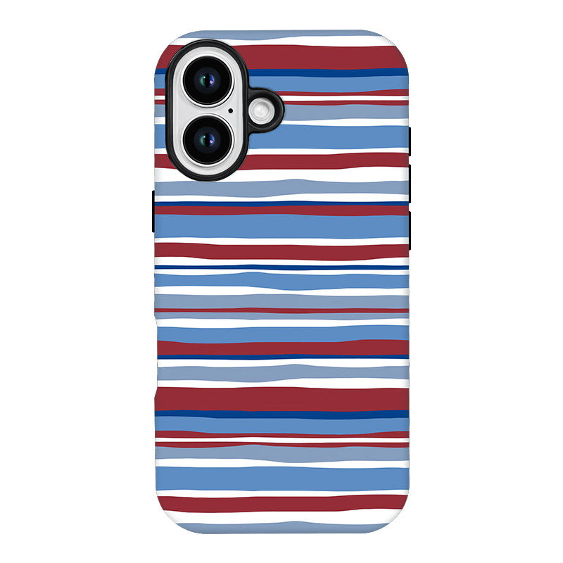 Cas de téléphone rayé coloré Creative 2 en 1 Design personnalisable