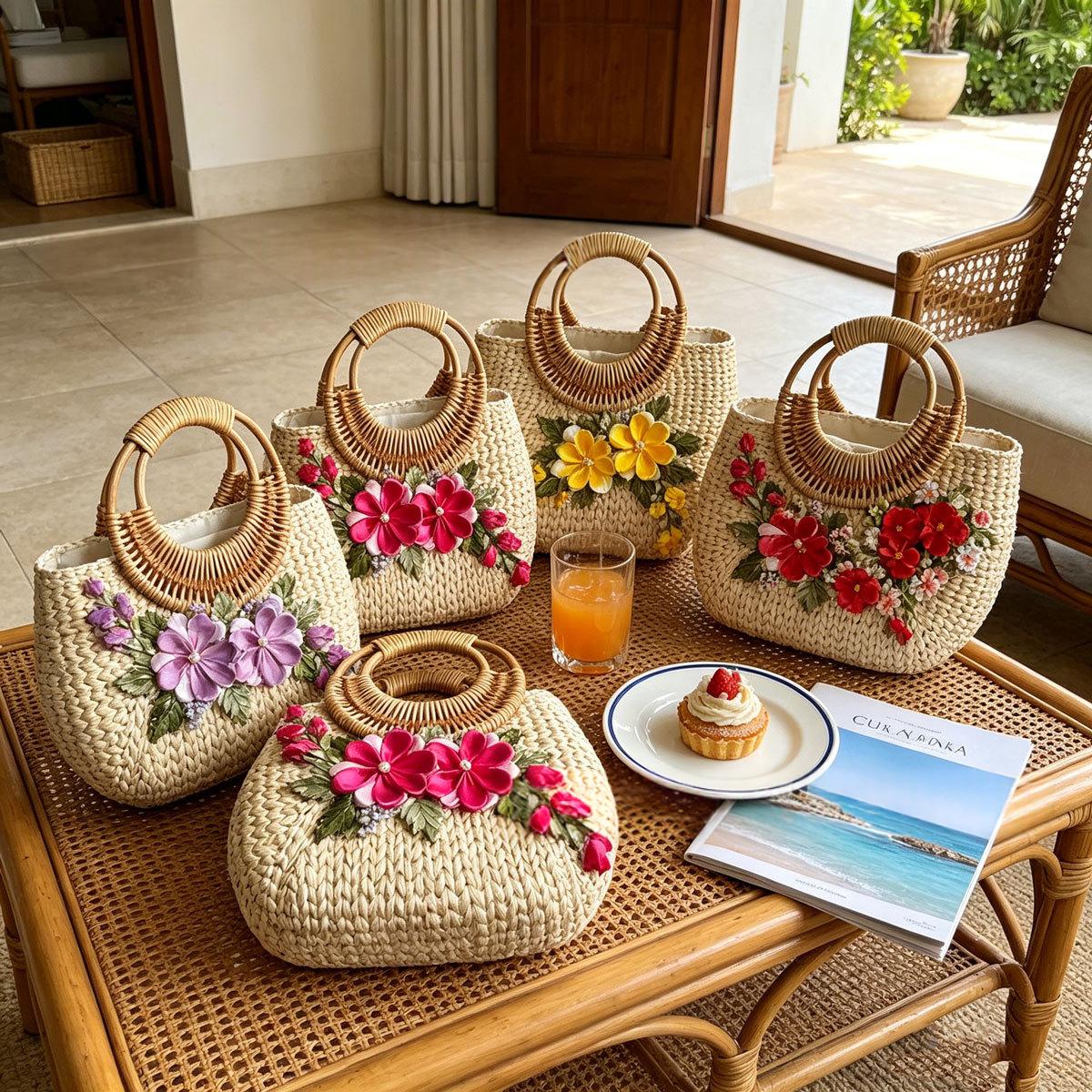 Sac en paille pour la plage et le bord de mer