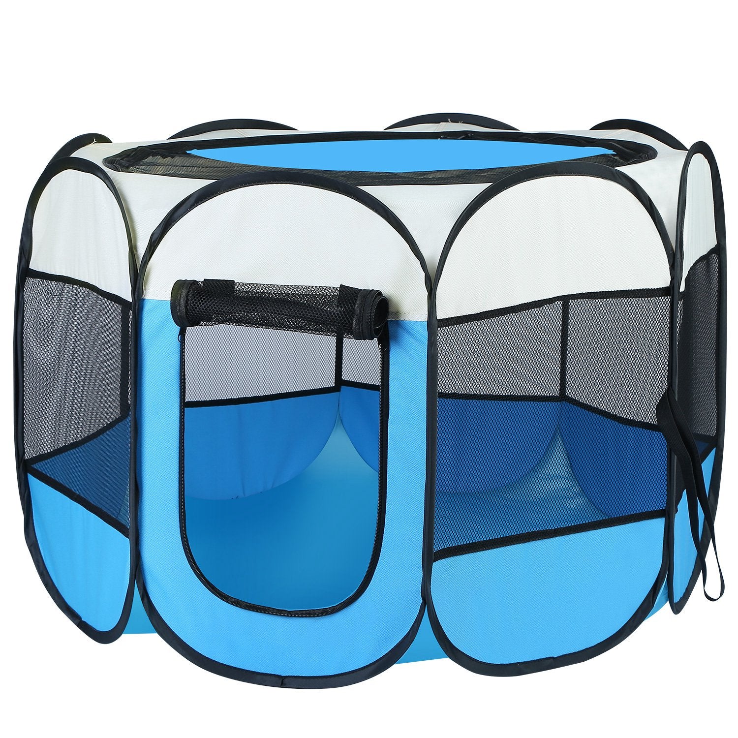 Pink-Blue Options -- 1Pc portable pliable de tente pour animaux de compagnie Pen d'exercice Kennel Zipper amovible T
