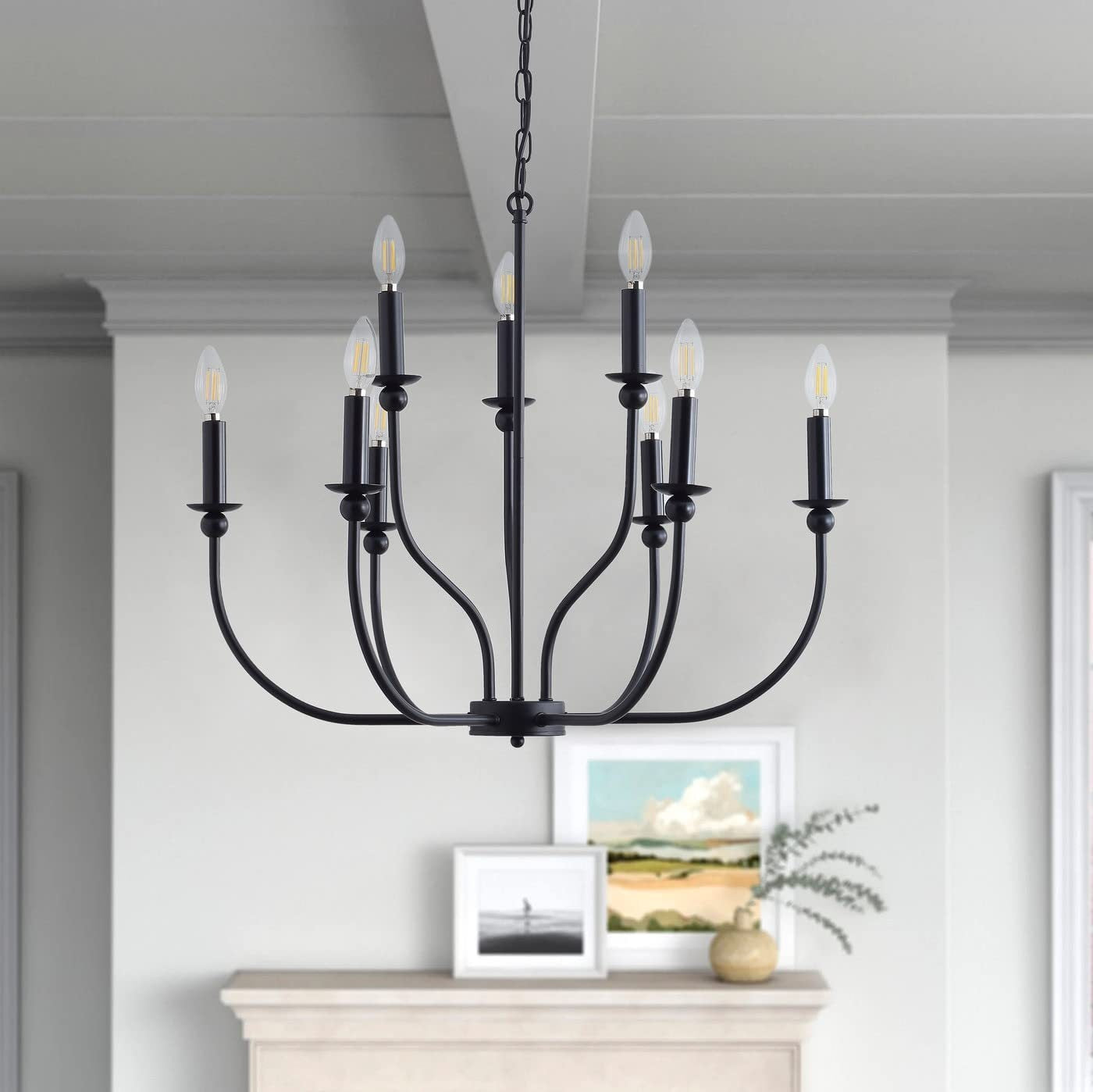 Moderne Simple et léger Luxury American Wought Iron Chandelier