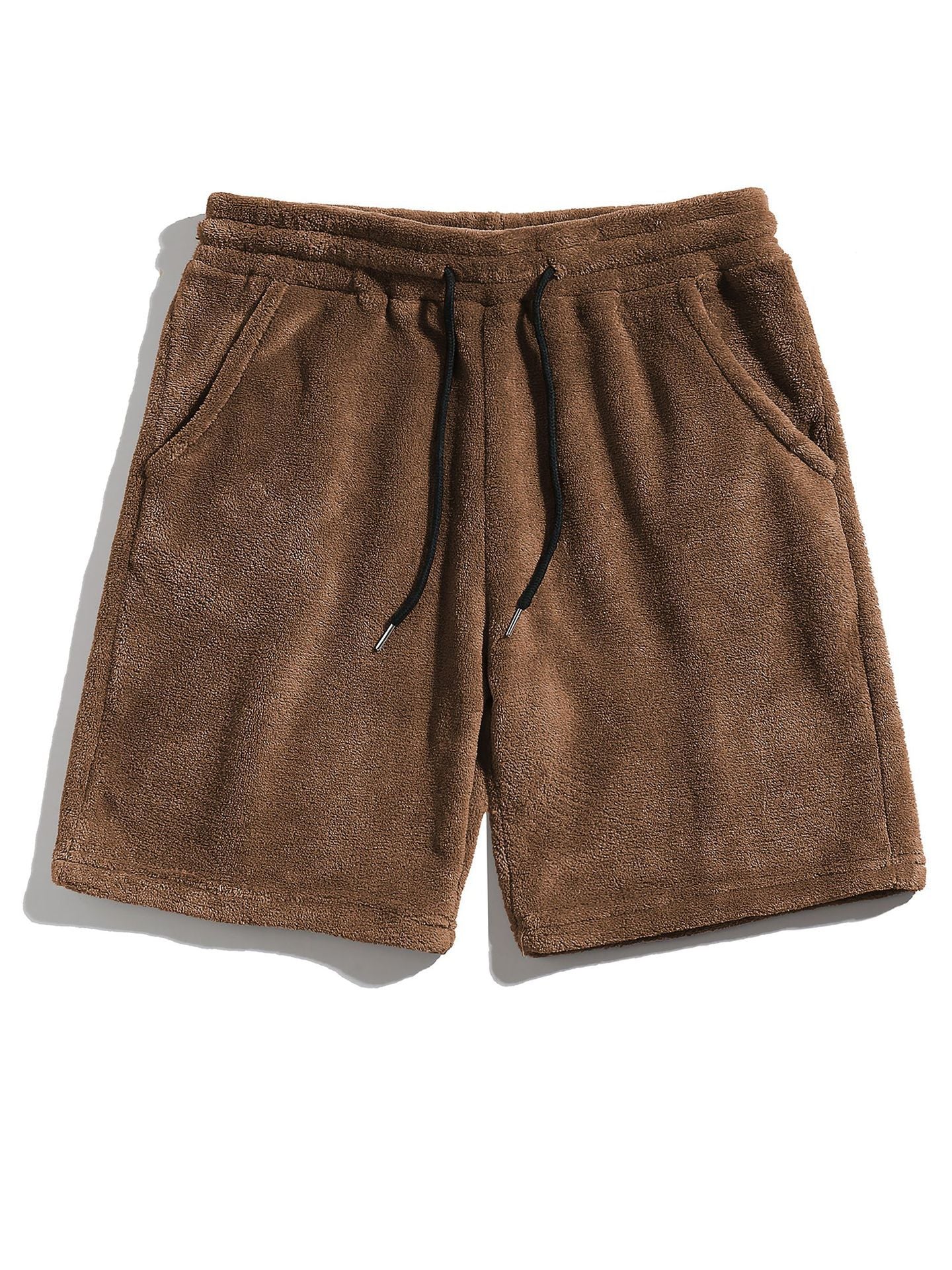 Homme SpringAutomn Coral-Fleece Sports-Style Casual Plus-Size Short