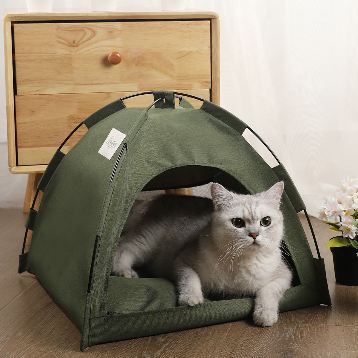 Cat Tente Cooling Mat Dog House Pet Canapé Camping Dog Lit avec coussin pour chien Kennel Intérieur